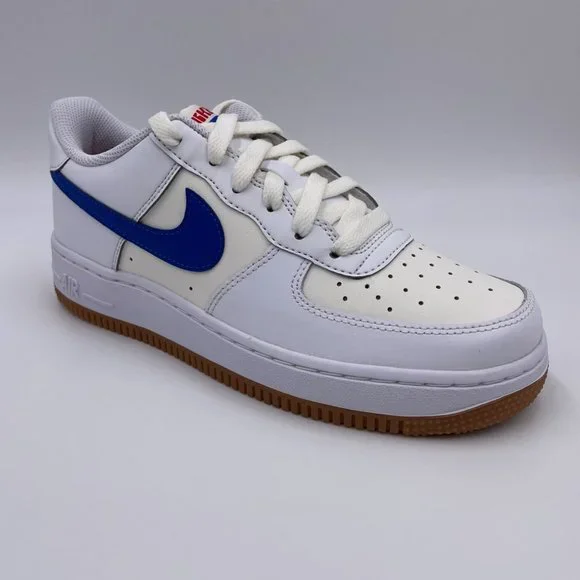 Nike Air Force 1 White / Royal Blue Womens Shoes - Picture 7 of 8